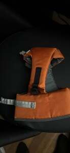 Outward Hound Granby Splash Dog Life Jacket Orange Gray Medium